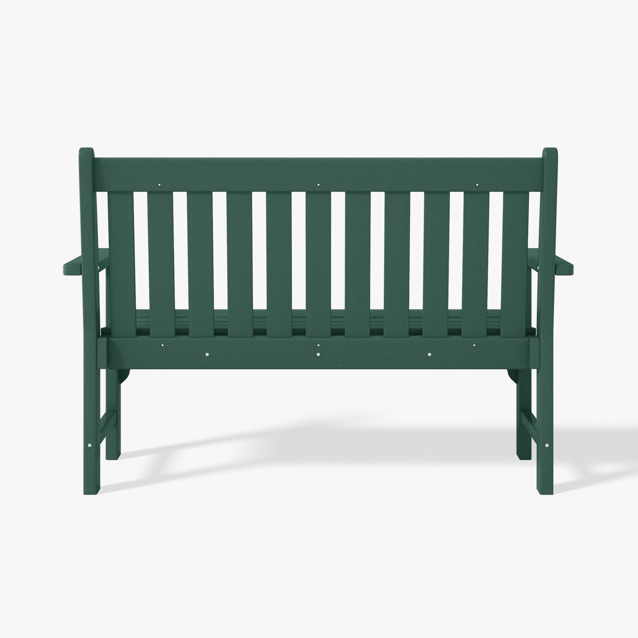 Alt View 2. WestinTrends - WestinTrends Malibu Outdoor 2-Person All-Weather HDPE Front Porch Garden Bench - Dark Green.