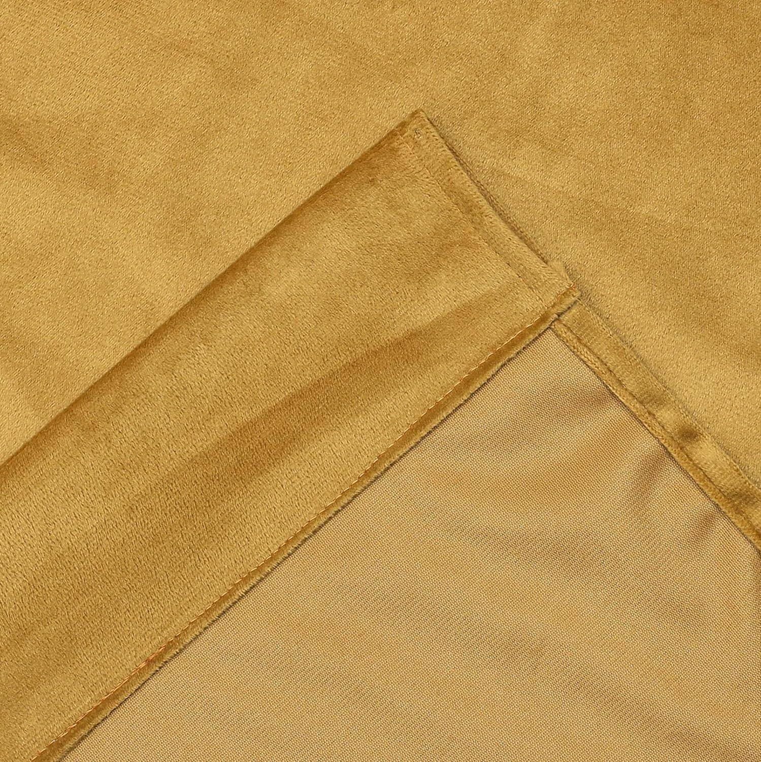 Alt View 2. Kate Aurora - Kate Aurora Christmas Essentials Light Filtering Complete Attached Velvet Window Curtains & Valance Set - Gold - Gold.