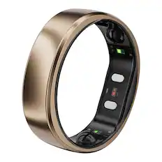 Front. RINGCONN - Gen 2 Air Ultra-Thin Smart Ring, Health Tracking, AI for Proactive Wellness, Size 7 - Dune Gold.
