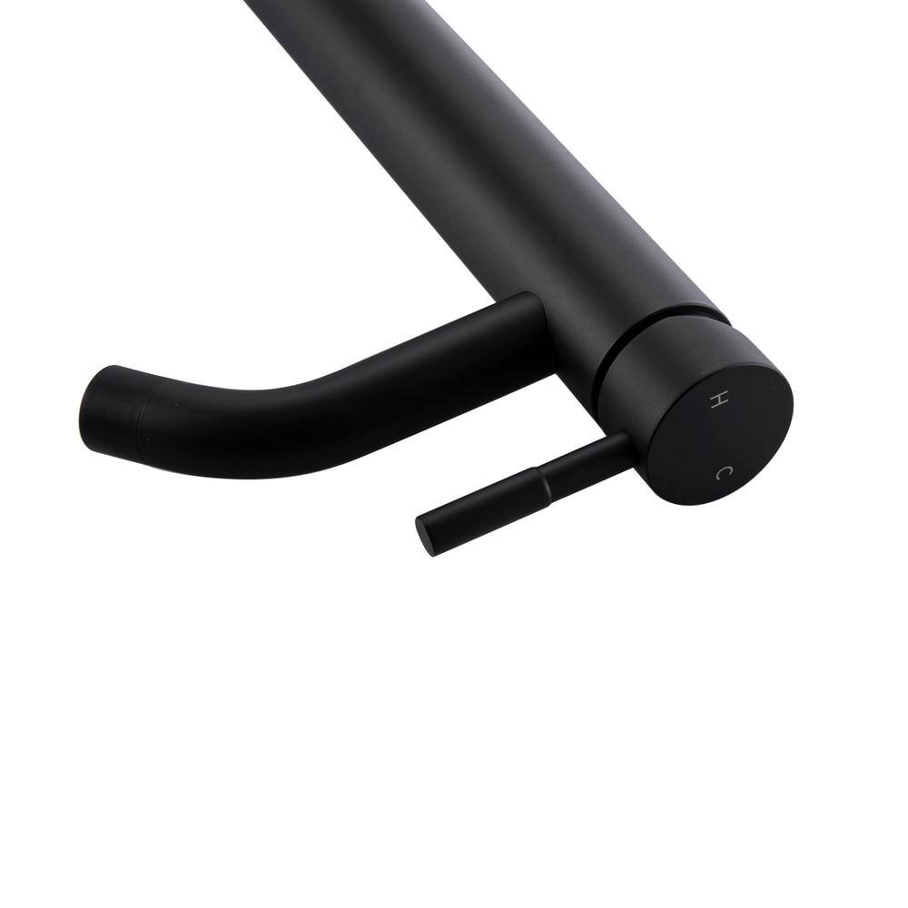 Back. Elegant Kitchen and Bath - Victor Single Hole Single Handle Bathroom Faucet in Matte Black - Matte Black.