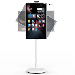 Cozyla - 32 inch Smart Portable TV with Stand on Wheels Full Swivel Rotation Support Google Store 4K Camera Remote Control
