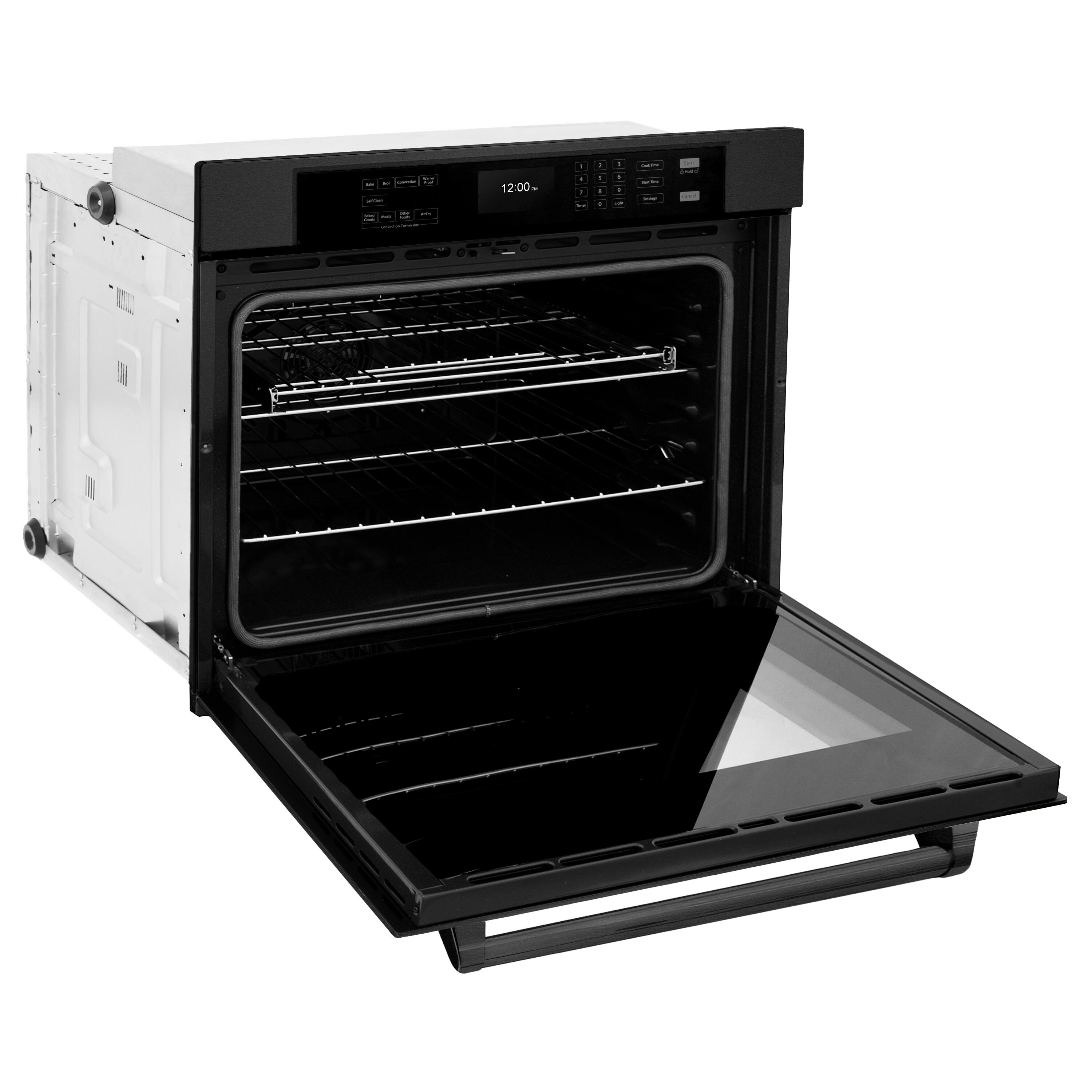 Alt View 1. ZLINE - 30 in. True Convection Wall Oven w/ Air Fry and Self Clean in Black Stainless Steel - Black Stainless Steel.