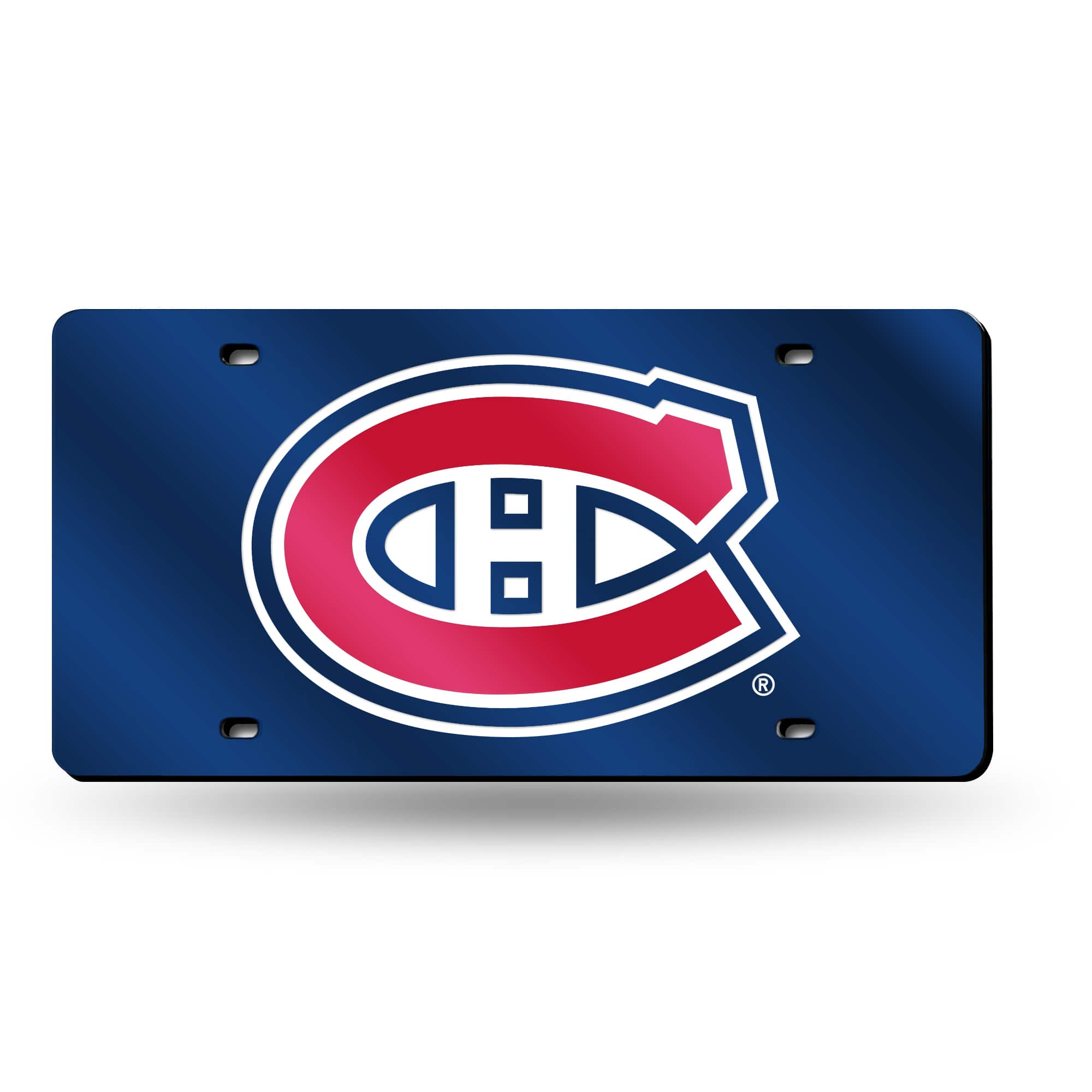 Rico Industries - Montreal Canadiens Blue Mirror Look Acrylic License Plate Laser Tag - Multi