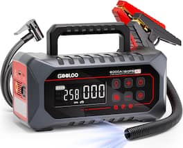 GOOLOO - A7 6000A Jump Starter with Air Compressor, 160 PSI 12V Booster for All Gas & Up to 10L Diesel Vehicles