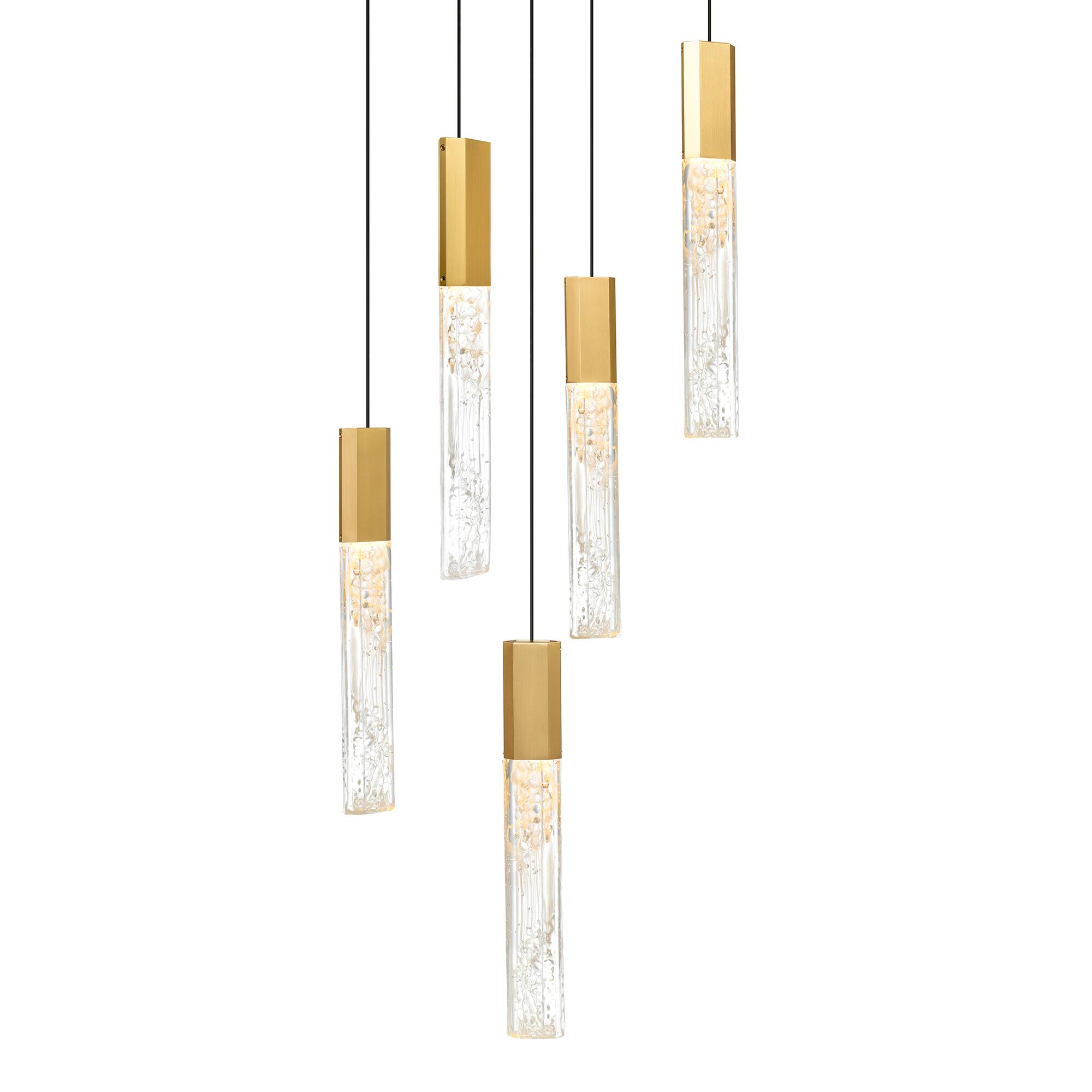 Angle. CWI Lighting - Greta Integrated LED Brass Mini Pendant - Brass.