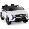 Front. Costway - Costway 2 Seater Ride on Truck with Remote Control 3 Speeds LED Lights Horn Music Story - White.