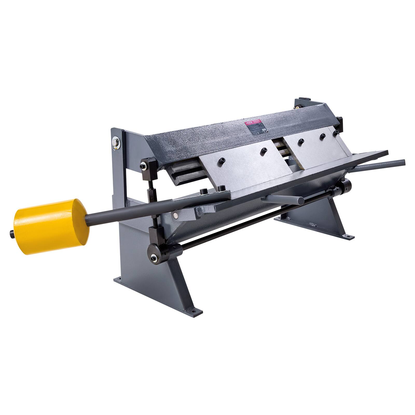Alt View 5. VEVOR - Box and Pan Brake, 24 in Sheet Metal Bending Brake,16-Gauge Mild Steel Capacity, 0-135 Degree Adjustable, Metal Bender - Grey.