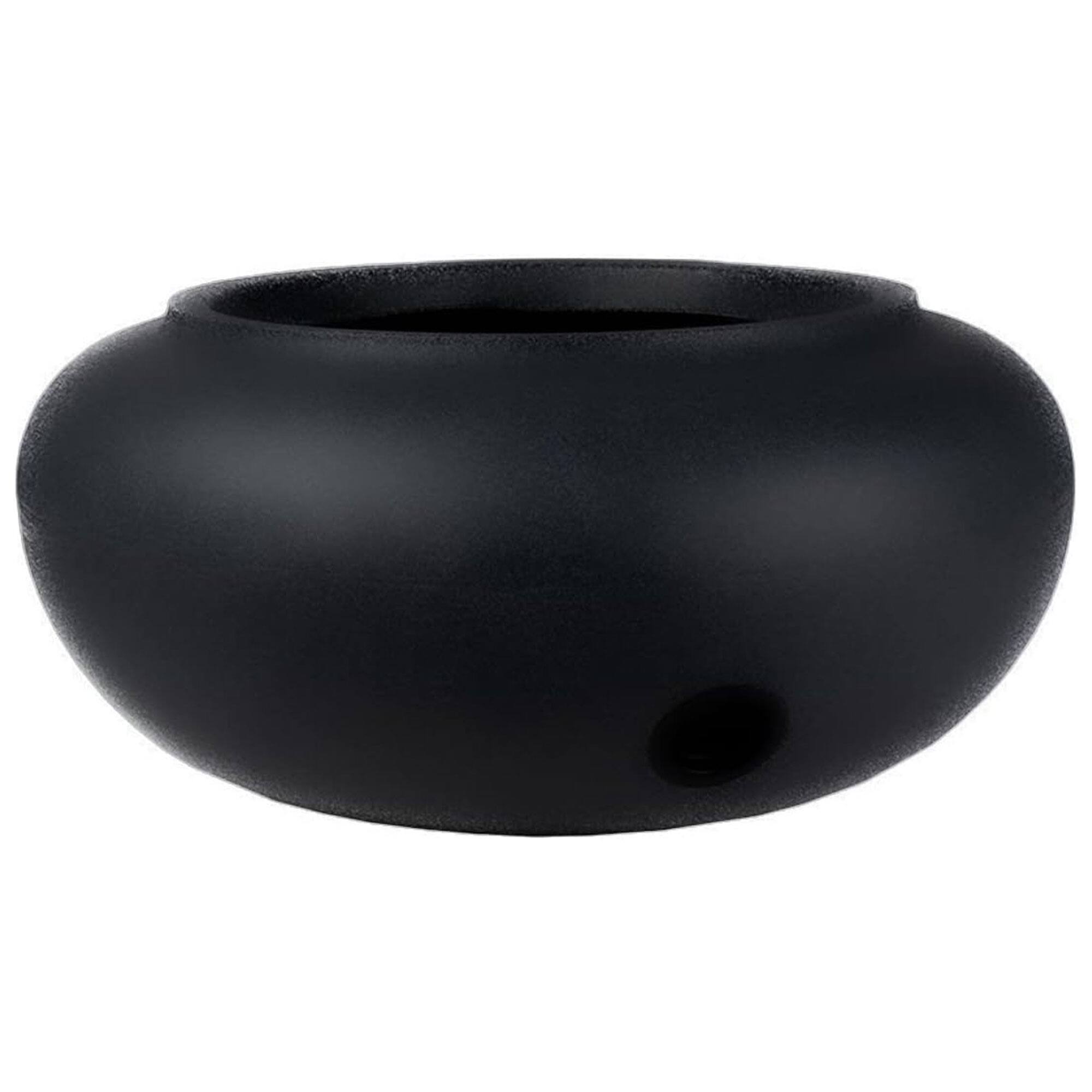 Front. The HC Companies - The HC Companies 21 Inch Garden Hose Planter Pot for Patio, Garden & Lawn, Black.