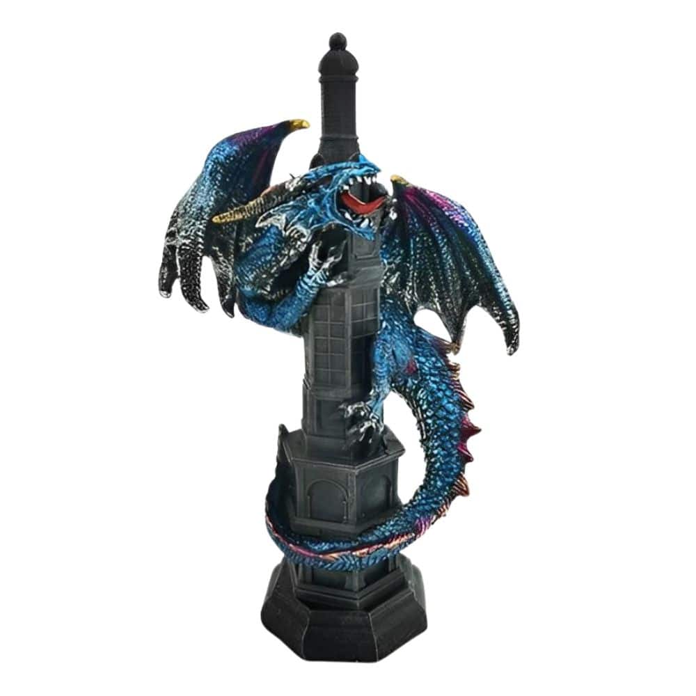 FC Design - 8.5"H Dragon on Tower Figurine Statue Office/Computer Desk Tabletop Medieval Gaming Home Decor Gift - Multi-Color