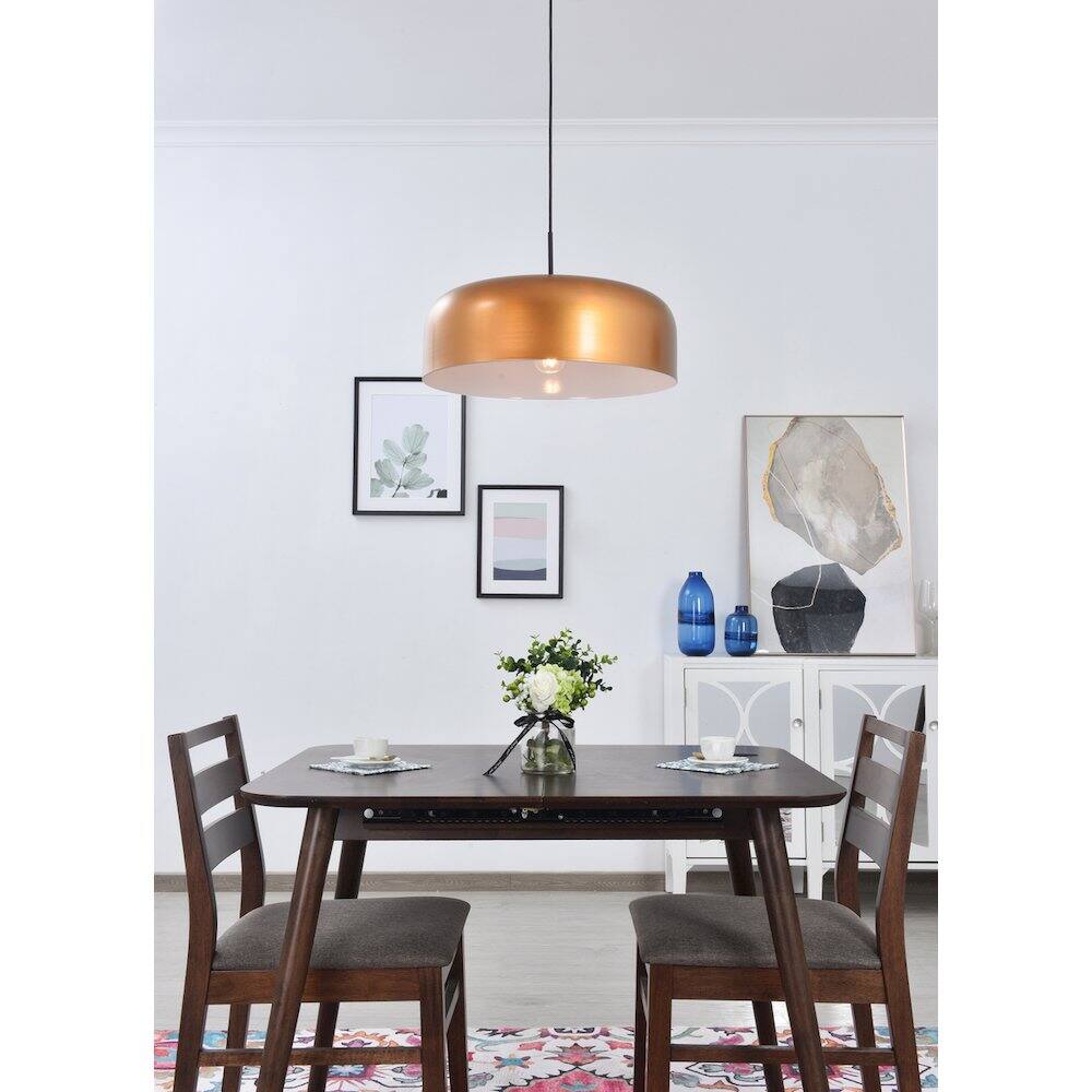 Alt View 9. Living District - Etude 1 Light Satin Gold And Black Pendant - Satin Gold And Black.