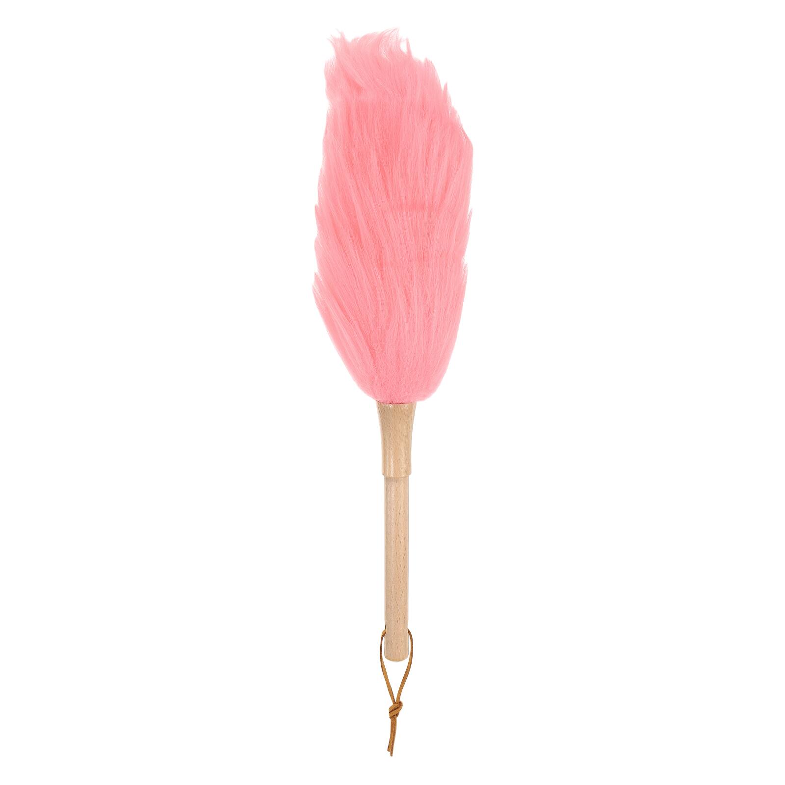 Front. Unique Bargains - Wool Duster 14.2 Inch Natural Feather Cleaning Tool with Wooden Handle for Fans Window Blinds Shelves Furniture - Pink.