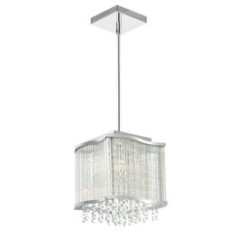 CWI Lighting - Elsa 3 Light Drum Shade Mini Pendant With Finish - Chrome
