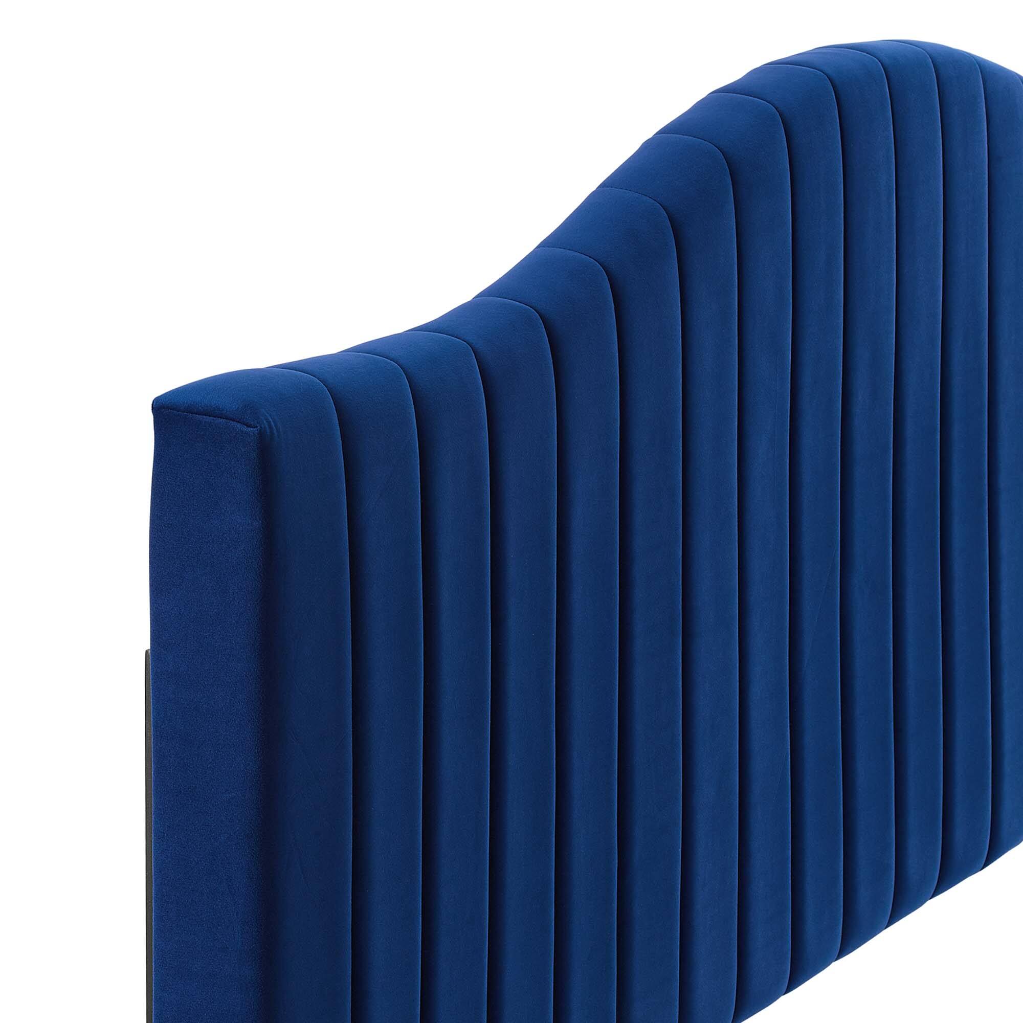 Alt View 3. Modway - Brielle Channel Tufted Performance Velvet King/California King Headboard by Modway - Navy.