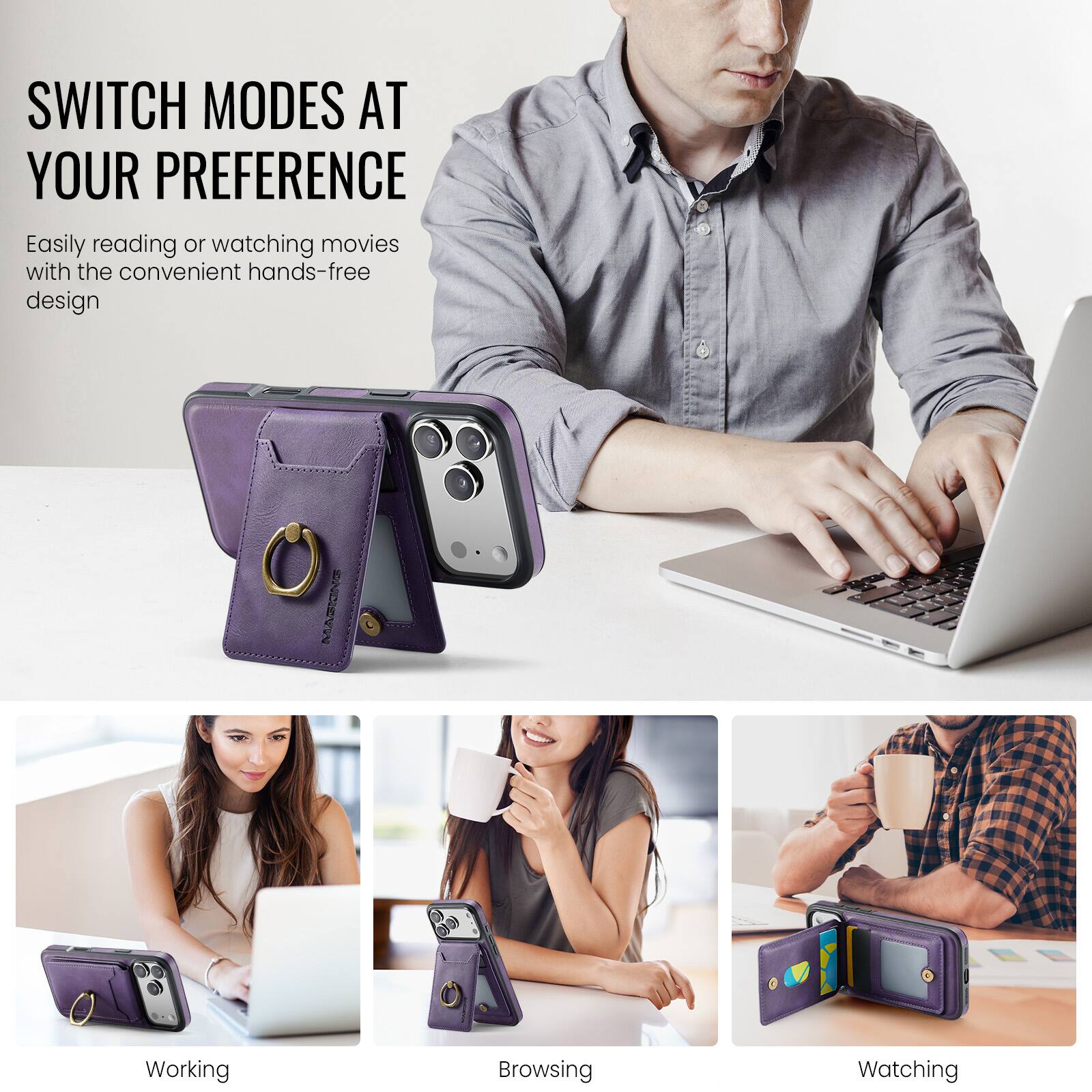 SWITCH MODES AT YOUR PREFERENCE

Easily reading or watching movies with the convenient hands-free design

Working
Browsing
Watching