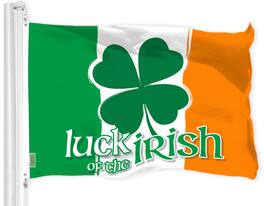 G128 - Ireland Luck of the Irish 3 x 5 ft Printed 150D Polyester Flag with Brass Grommets - Assorted Colors