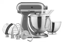 KitchenAid - Artisan® Series 5 Quart Tilt-Head Stand Mixer with Premium Accessory - Medallion Silver
