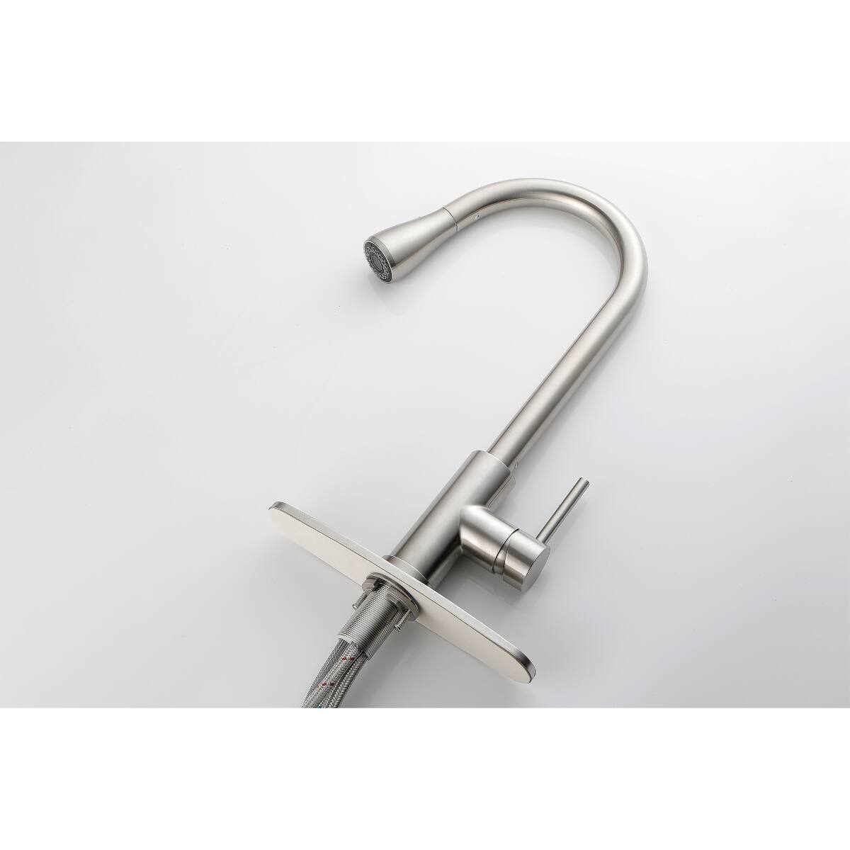 Angle. Ropilly - Ropilly Single Handle Kitchen Sink Faucet with Pull Out Sprayer, Brushed Nickel Stainless Steel - Brushed Nickel.