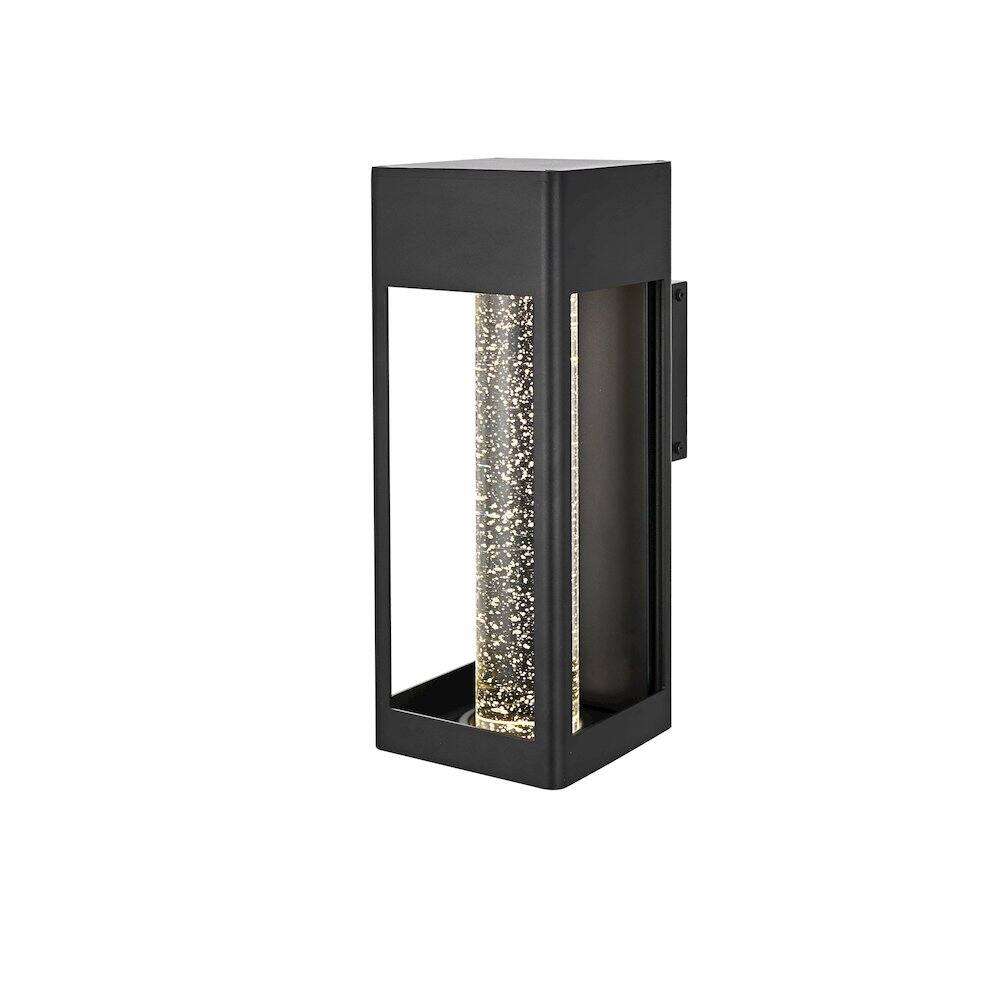 Angle. Elegant Lighting - Amaris 15 inch LED Outdoor Wall sconce in Black - Black And Clear.