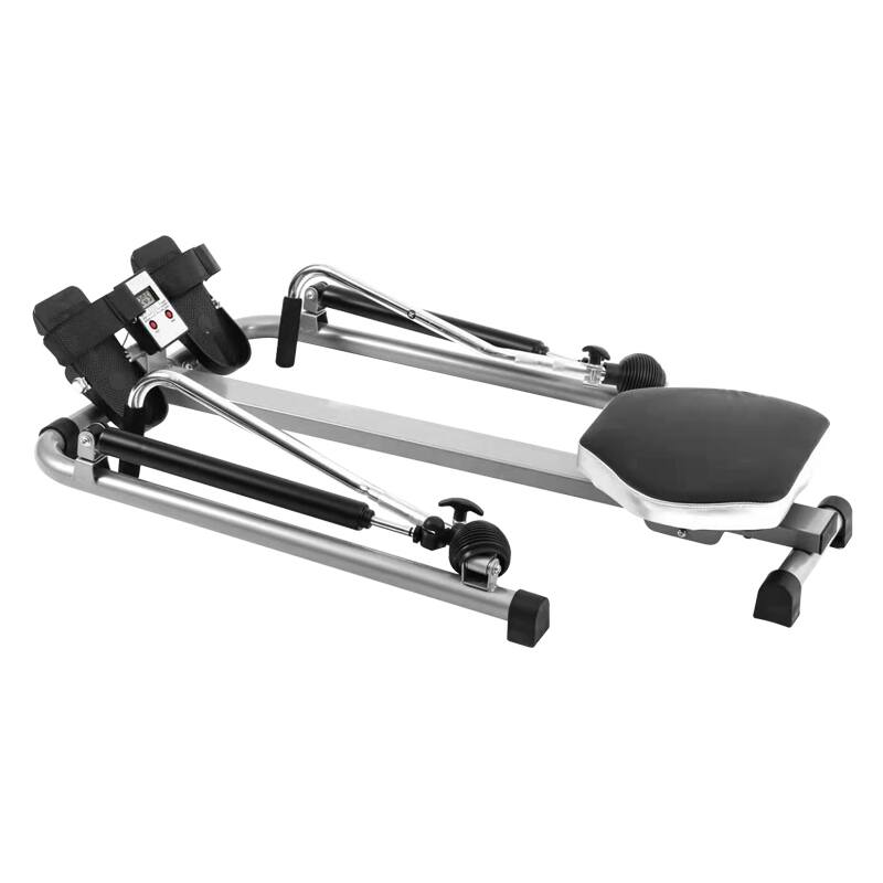 Angle. Topteng - Double Hydraulic Rowing Machine for Home Gym - Adjustable Resistance, LCD Monitor, 360° Armrest, 250LBS Capacity - Black.