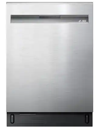 Front. Midea - STRAWash 24" Top Control Built-In Dishwasher with Total Tumbler Clean, SENSOR TruDry, 44 dB - Stainless Steel.