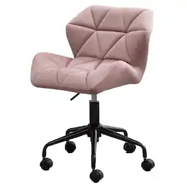Spaco - Tufted Adjustable Swivel Office Chair, for Home Office - Mauve