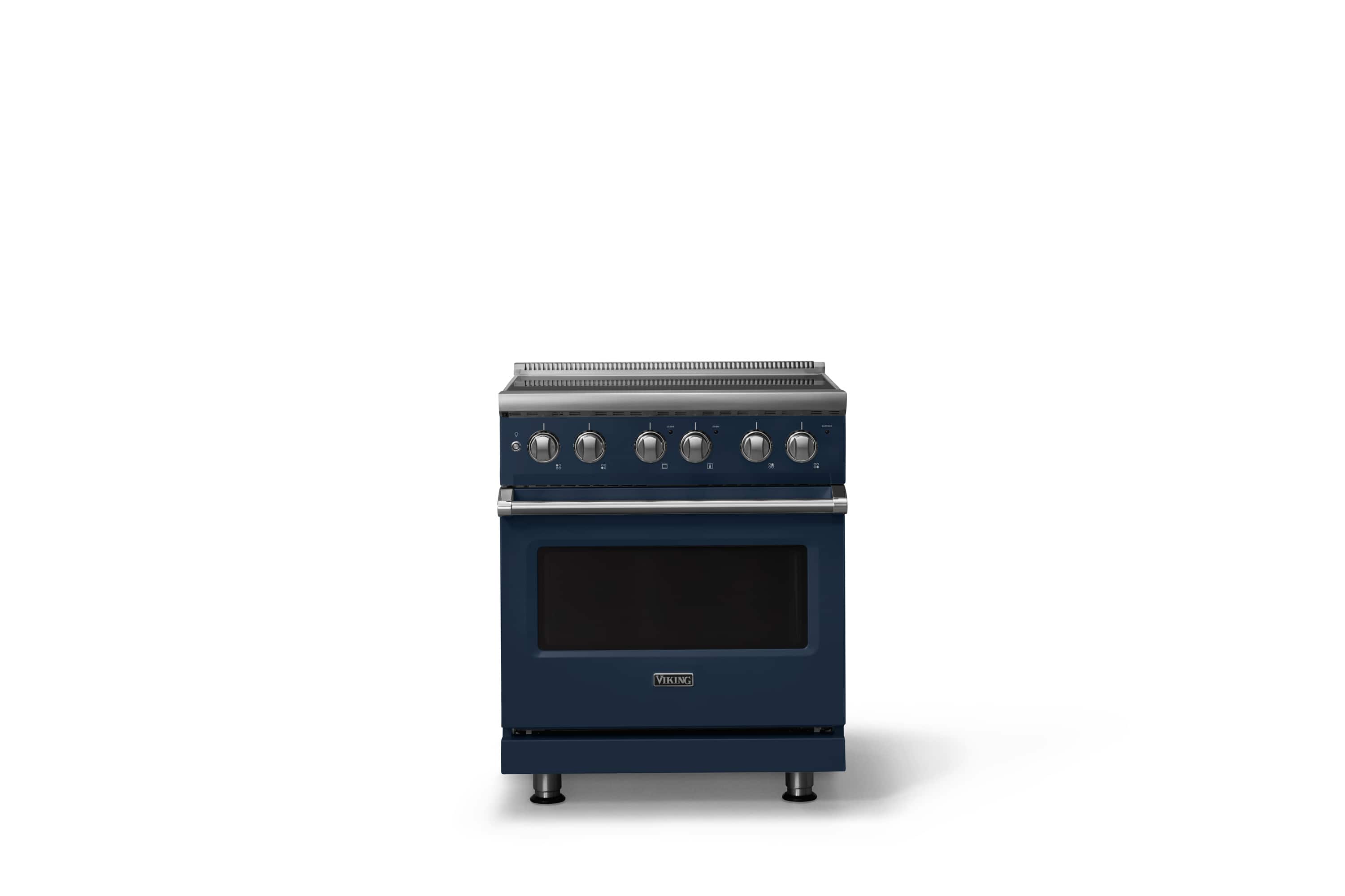 Viking - 30 in. Wide 4 Elements Pro 5 Series 4.7 Cu. Ft. Freestanding Electric Convection Range - Slate Blue