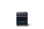 Front. Viking - 30 in. Wide 4 Elements Pro 5 Series 4.7 Cu. Ft. Freestanding Electric Convection Range - Slate Blue - Slate Blue.