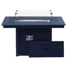 WestinTrends - Helios 46" Modern Outdoor 55,000 BTU Patio Gas Propane Rectangle Deck Fire Pit Table - Navy Blue