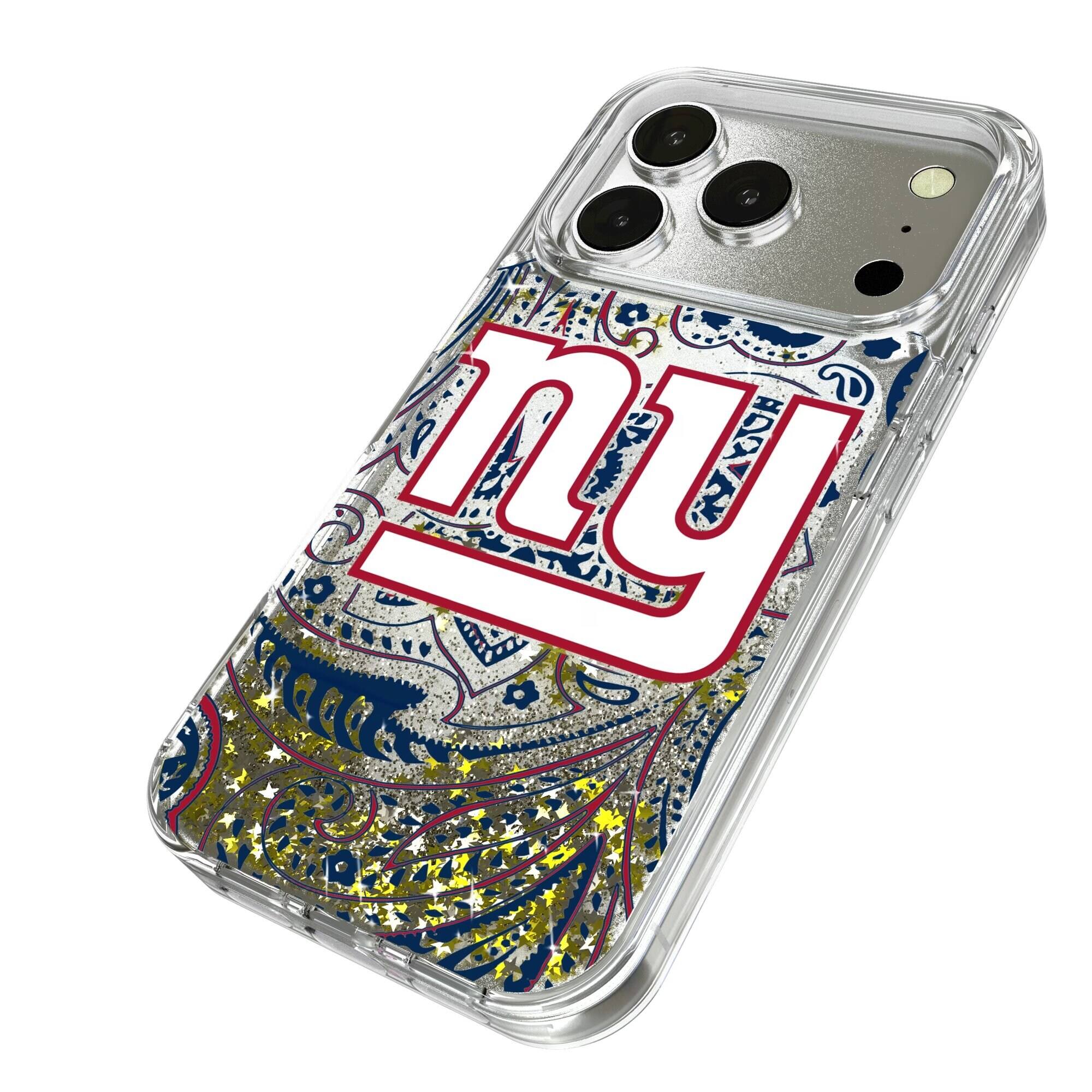 Alt View 1. Keyscaper - New York Giants iPhone Paisley Design Glitter Case - 16 Pro - Multicolor.