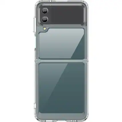 Front. SaharaCase - Hybrid-Flex Hard Shell Case for Samsung Galaxy Z Flip4 - Clear.