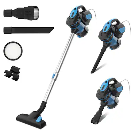 Front. INSE - I5 Corded Stick Vacuum Cleaner - 600W Powerful Motor, 18000Pa Suction for Pet Hair & Hard Floor Cleaning - Blue.