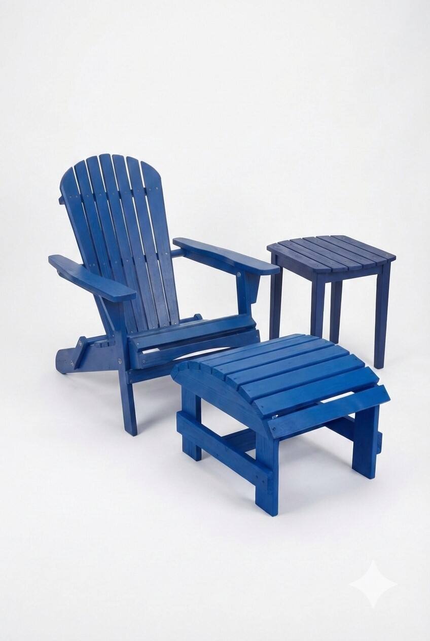 Jiallo - Grand Collection Folding Large Size Adirondack Chair Pine Wood - Navy Blue price history on PriceWatchPro