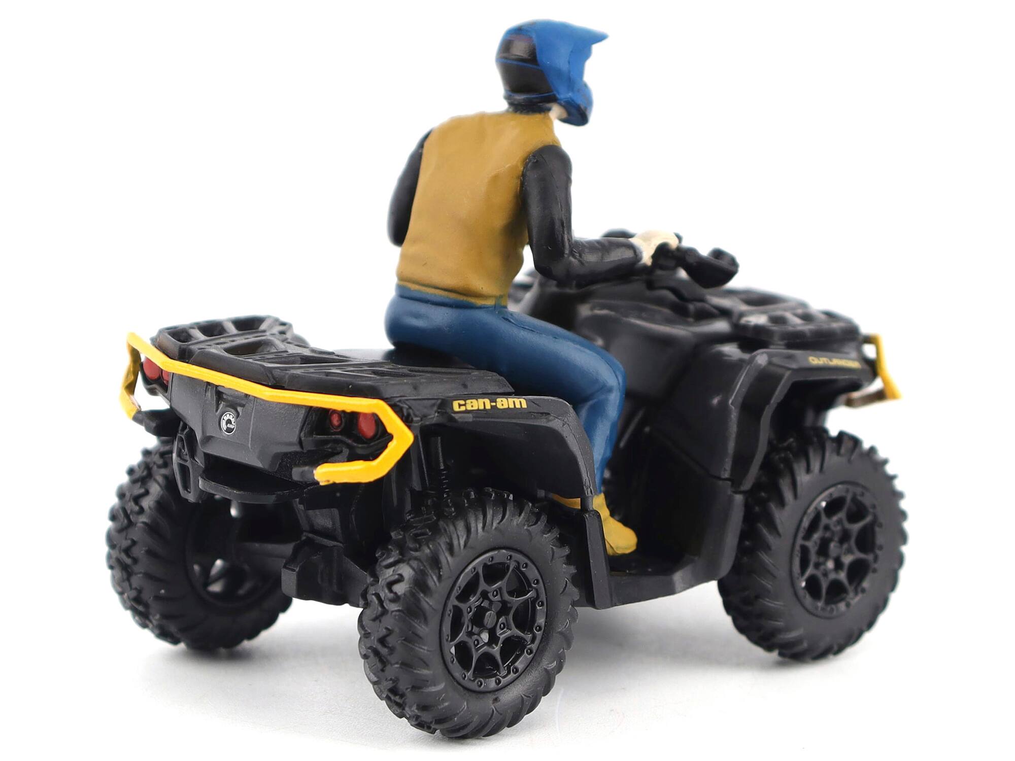 Alt View 2. BRP Models - Can-Am Outlander XT-P 1000R ATV Iron Gray and Neo Yellow with Driver Figure 1/32 Diecast Model by BRP Models.