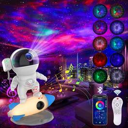 ACJPR - Astronaut Galaxy Projector with Rocket Night Light, Star Projector for Bedroom, Bluetooth Speaker, White Noise, App & Re