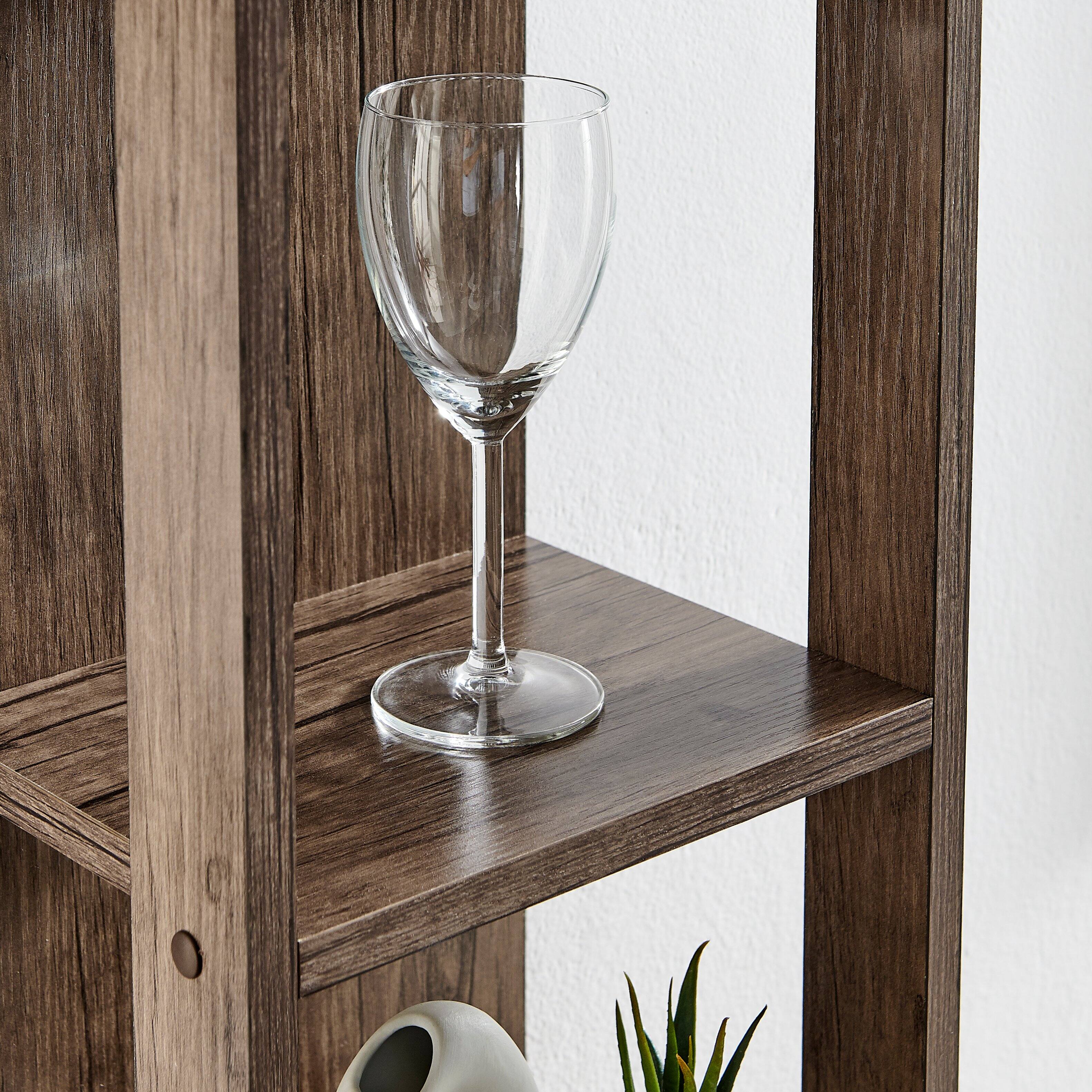 Alt View 7. Danya B - Recife Vertical Three-Tier Cube Wall Shelf - Hickory - Hickory.