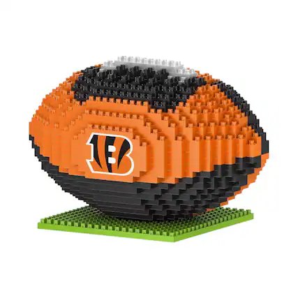 Front. Forever Collectibles - Cincinnati Bengals NFL BRXLZ Football 704-Piece Building Block Set - Orange.