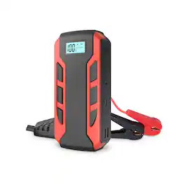 Alpha Digital - Portable Car Jump Starter: 800A Peak- 10,000mAh 6.0L Gas/3.0L Diesel - Red / Black