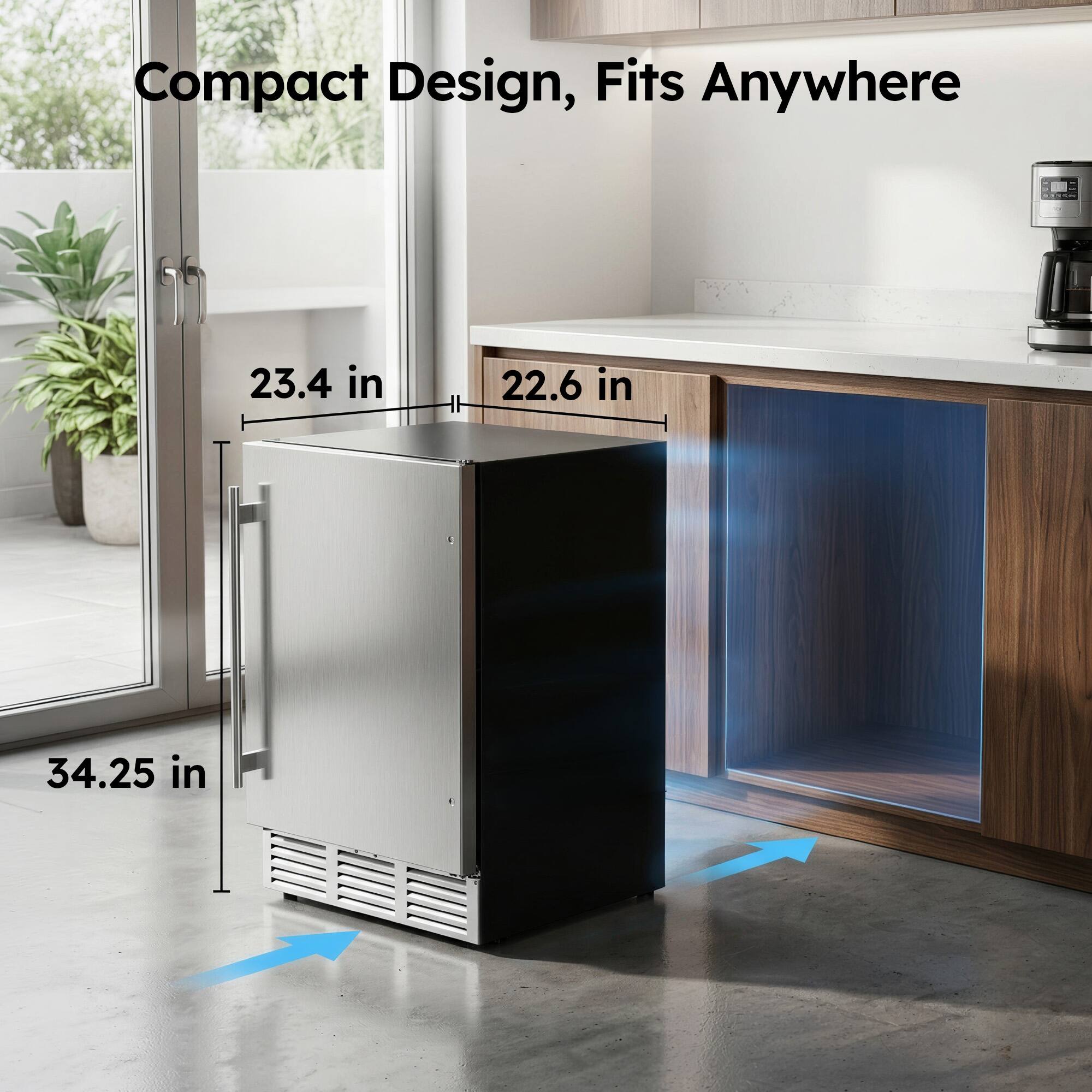 Compact Design, Fits Anywhere  
23.4 in  
22.6 in  
34.25 in