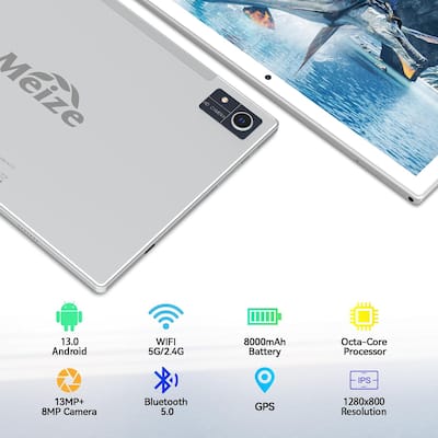 MEIZE Latest 2026 Android 14 Tablet, 128GB+24(8+16 Expand)GB/512GB MEIZE Latest 2026 Android 14 Tablet, 128GB+24(8+16 Expand)GB/512GB