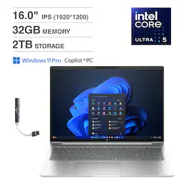 HP - Probook 460 Laptop (Ultra 5 125U, 32GB, 2TB SSD, 16.0, (1920x1200), Intel Graphics, Win 11 Pro ) - Silver