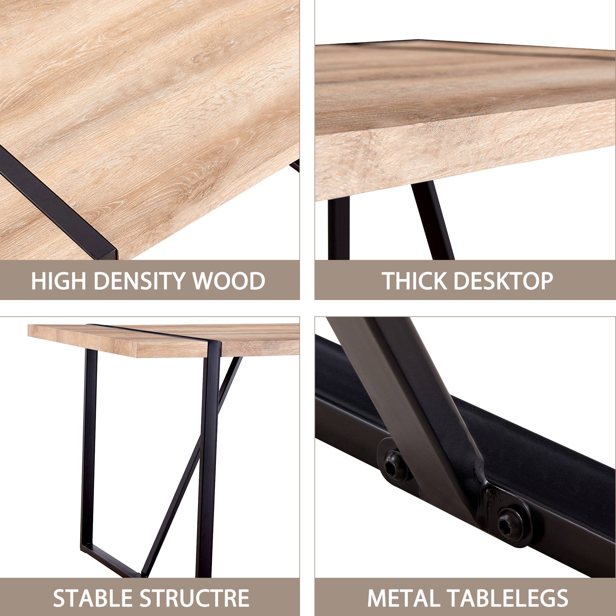 HIGH DENSITY WOOD  
THICK DESKTOP  
STABLE STRUCTURE  
METAL TABLELEGS
