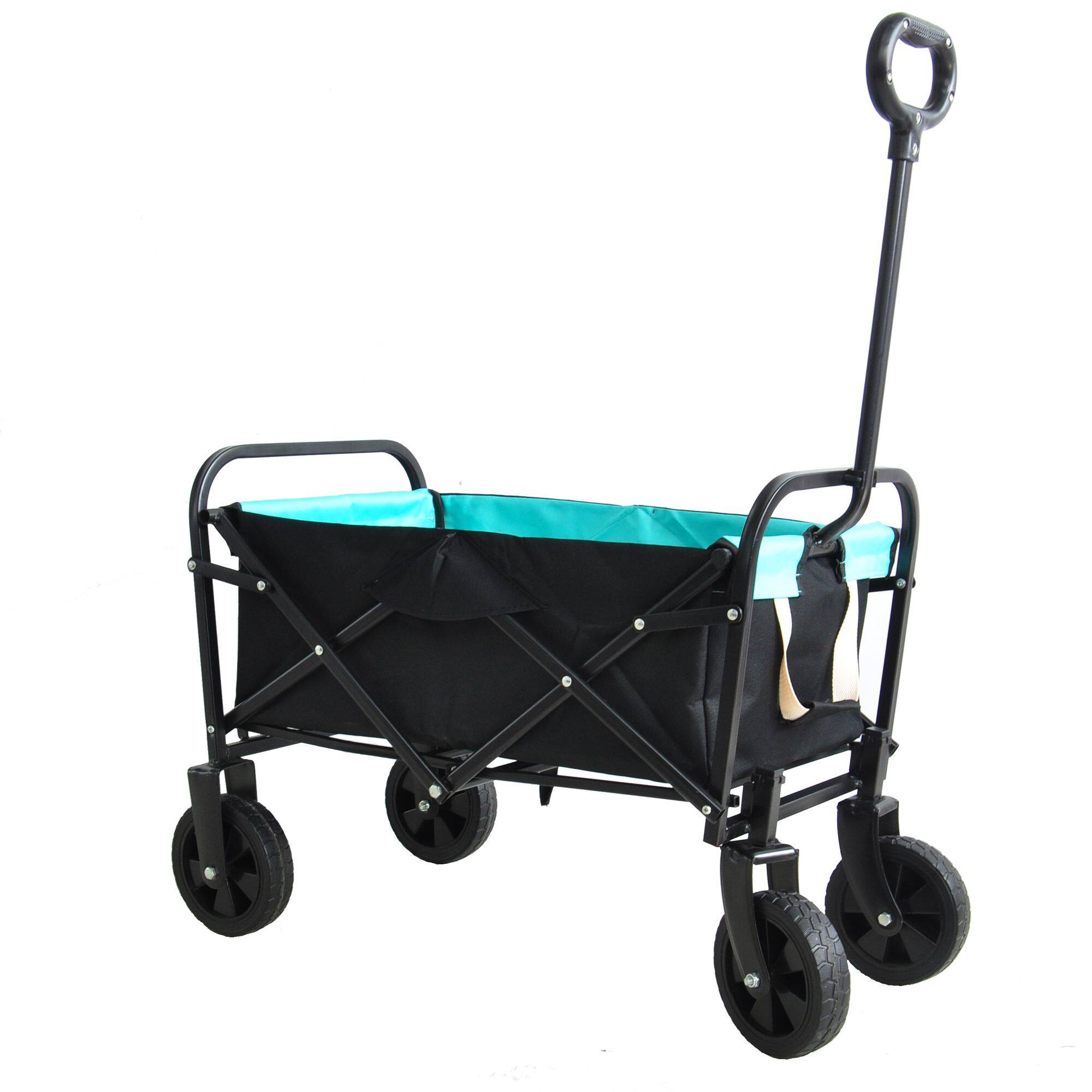 Back. Loheer - Loheer Folding Wagon Heavy Duty Utility Cart Collapsible Outdoor Beach Cart Garden Grocery Wagon.