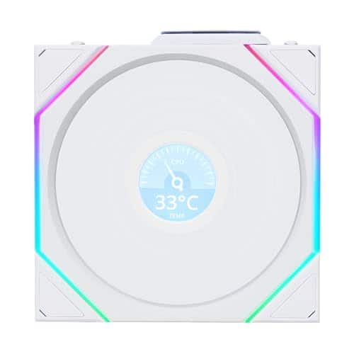 Lian Li - 12TLLCD1W1W Wireless 120mm ARGB Case Fan LCD Single - White