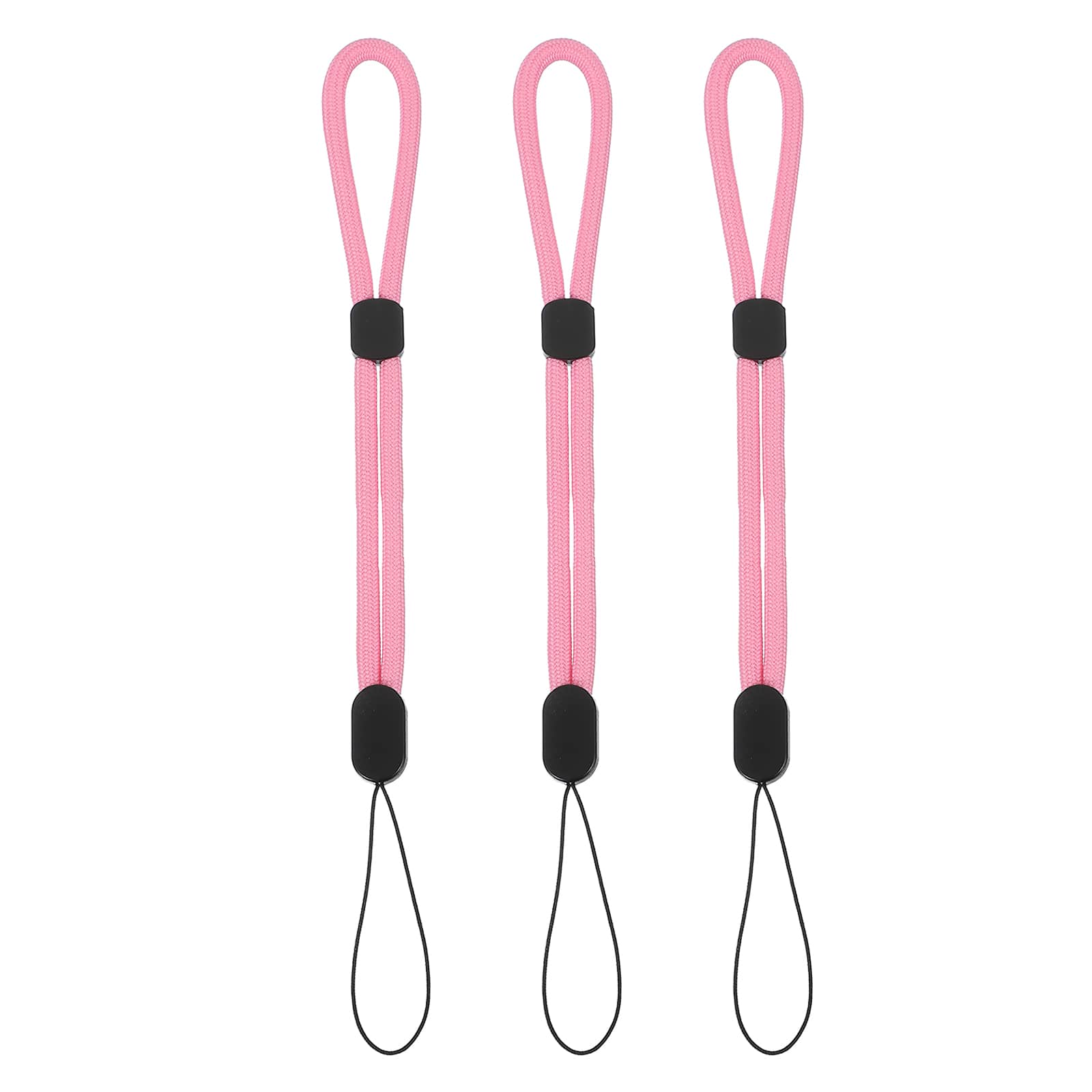 Unique Bargains - Camera Wrist Strap, 3pcs Adjustable Nylon Wristlet Lanyard String for Camera Keys Keychain Phone USB Wallet - Pure Rose Pink