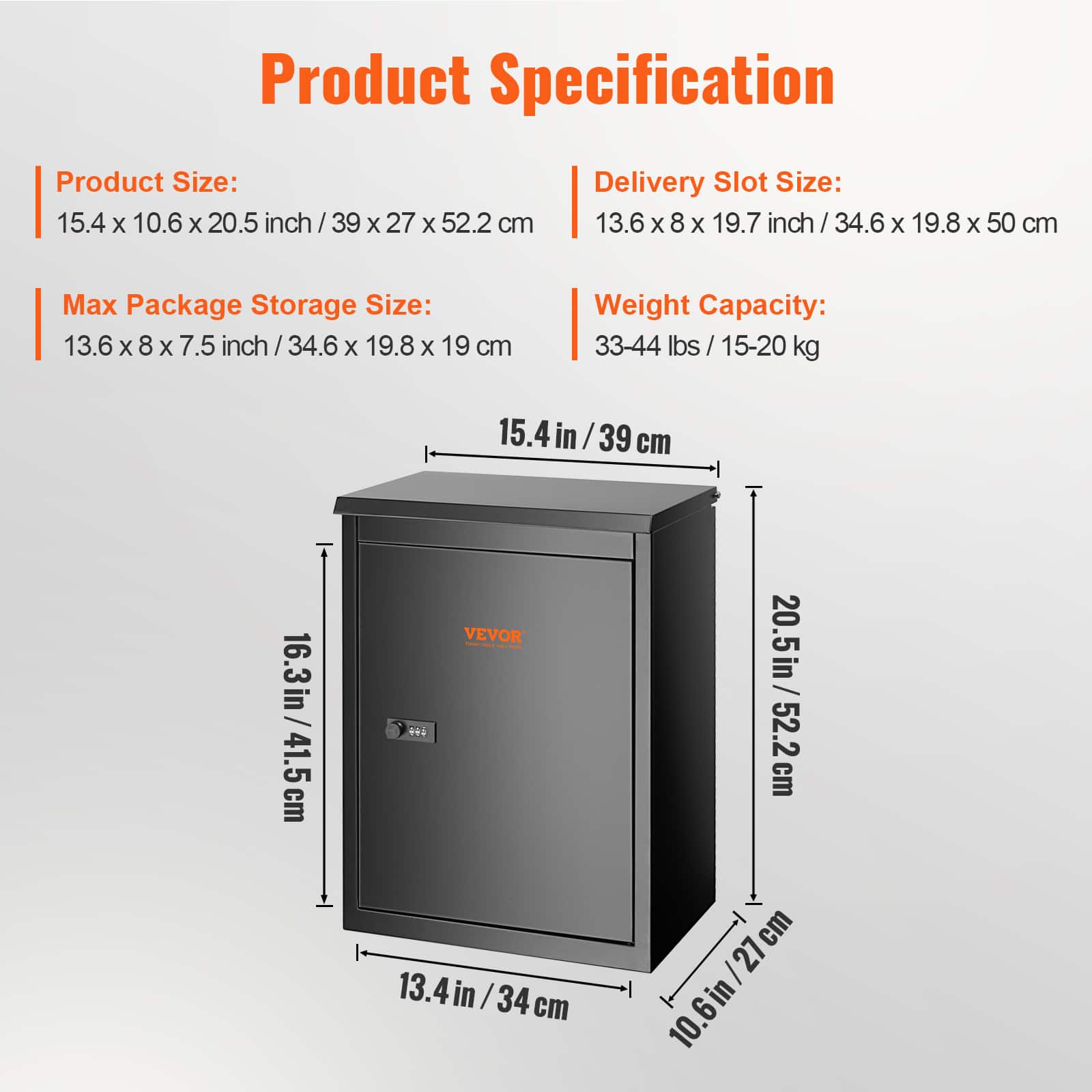 VEVOR Package Delivery Boxes for Outside 15.4