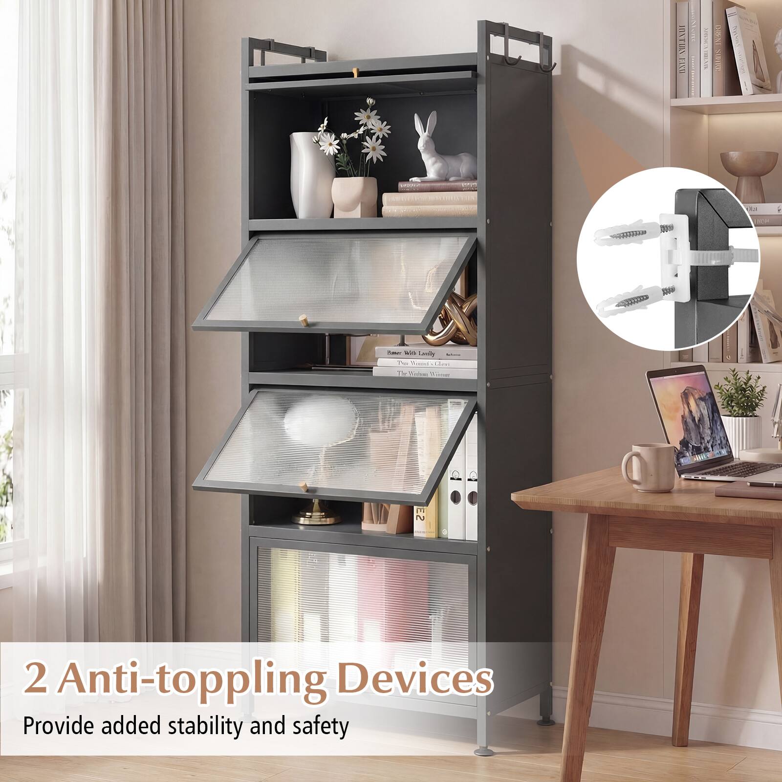 2 Anti-toppling Devices  
Provide added stability and safety