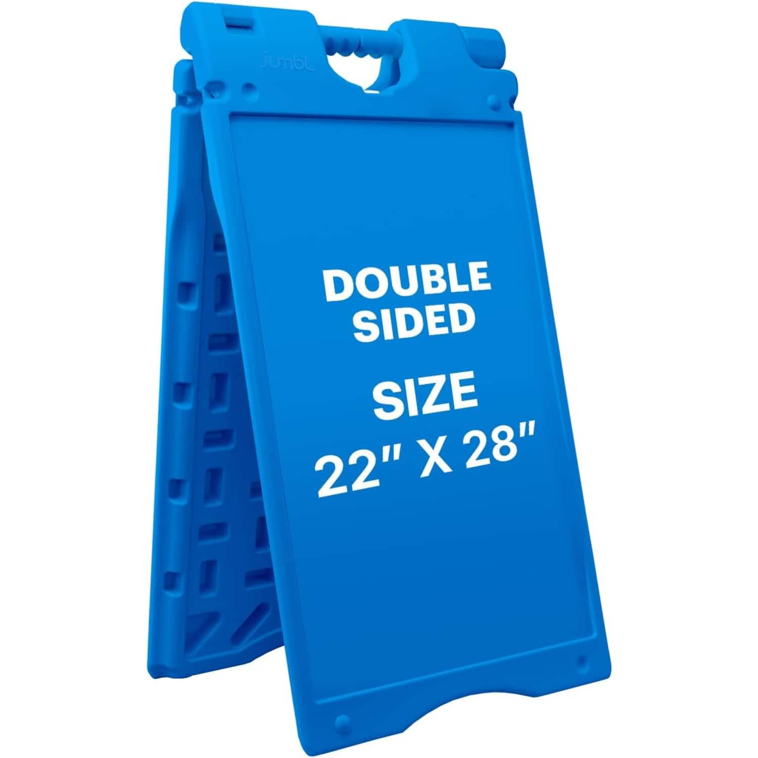 Jumbl - A Frame Sandwich Board – 22 x 28” Display Sidewalk Sign with PVC Sign Protector - Blue