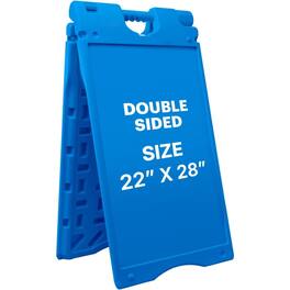 Jumbl - A Frame Sandwich Board – 22 x 28” Display Sidewalk Sign with PVC Sign Protector - Blue