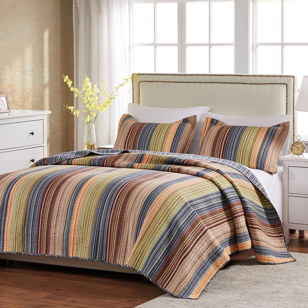 Alt View 1. Greenland Home Fashions - Greenland Home Fashion Katy Quilt And Pillow Sham Set - 2 - Piece - Twin 68x86", Multi - Multi.