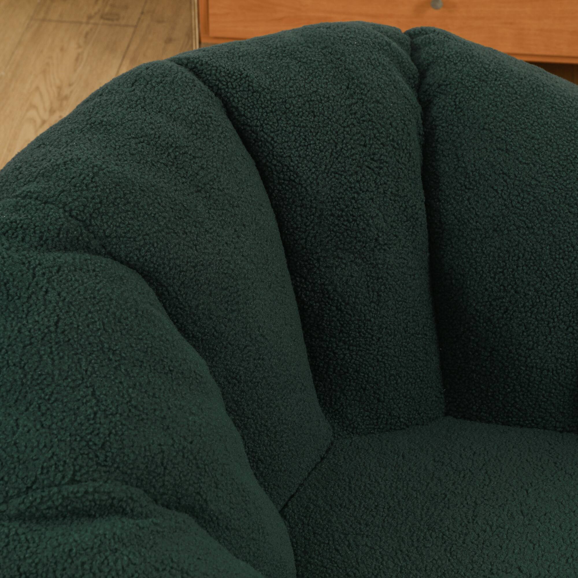 Alt View 10. GOODSILO - Plush Faux Fur Bean Bag Chair with Armrests and Ergonomic Backrest for Ultimate Relaxation in Living Spaces - Green.